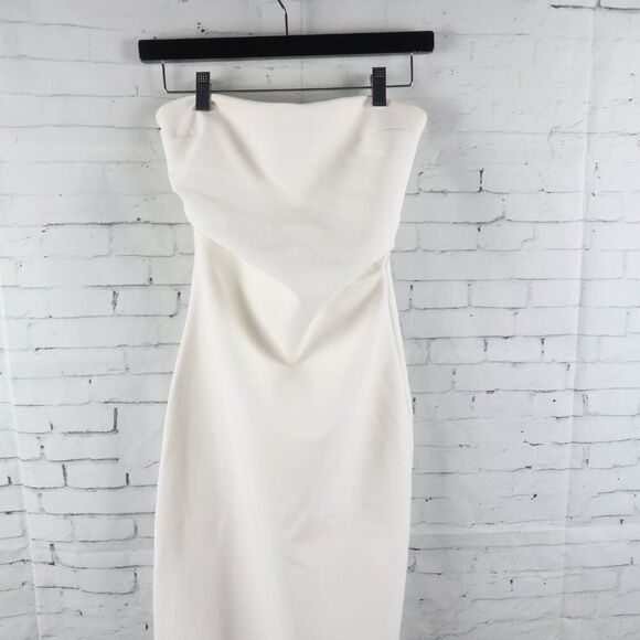ZARA WHITE STRAPLESS BODYCON MAXI DRESS SIZE XS - Picture 6 of 13